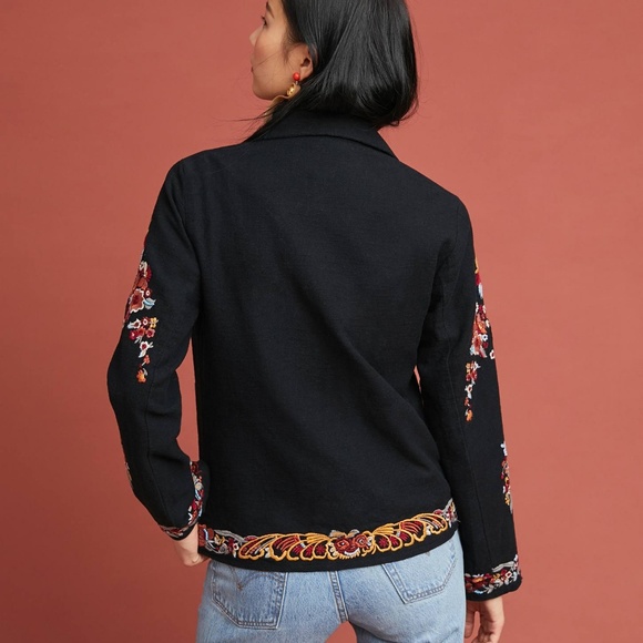 Anthropologie Maeve Ellen Embroidered Blazer - Picture 6 of 7